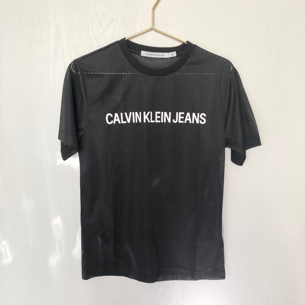 Mesh Logo Crewneck Tee - Calvin Klein